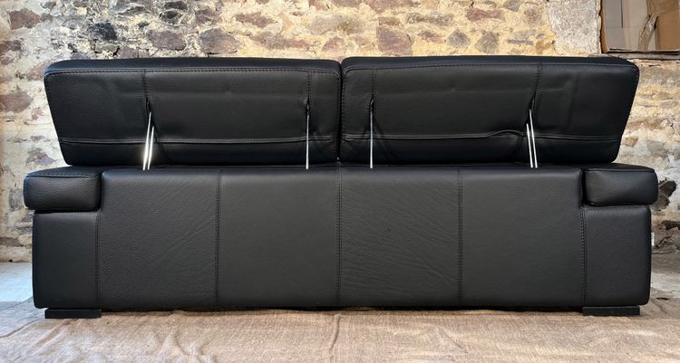 ROCHE BOBOIS Schwarzes Ledersofa ULTIMATE-Modell