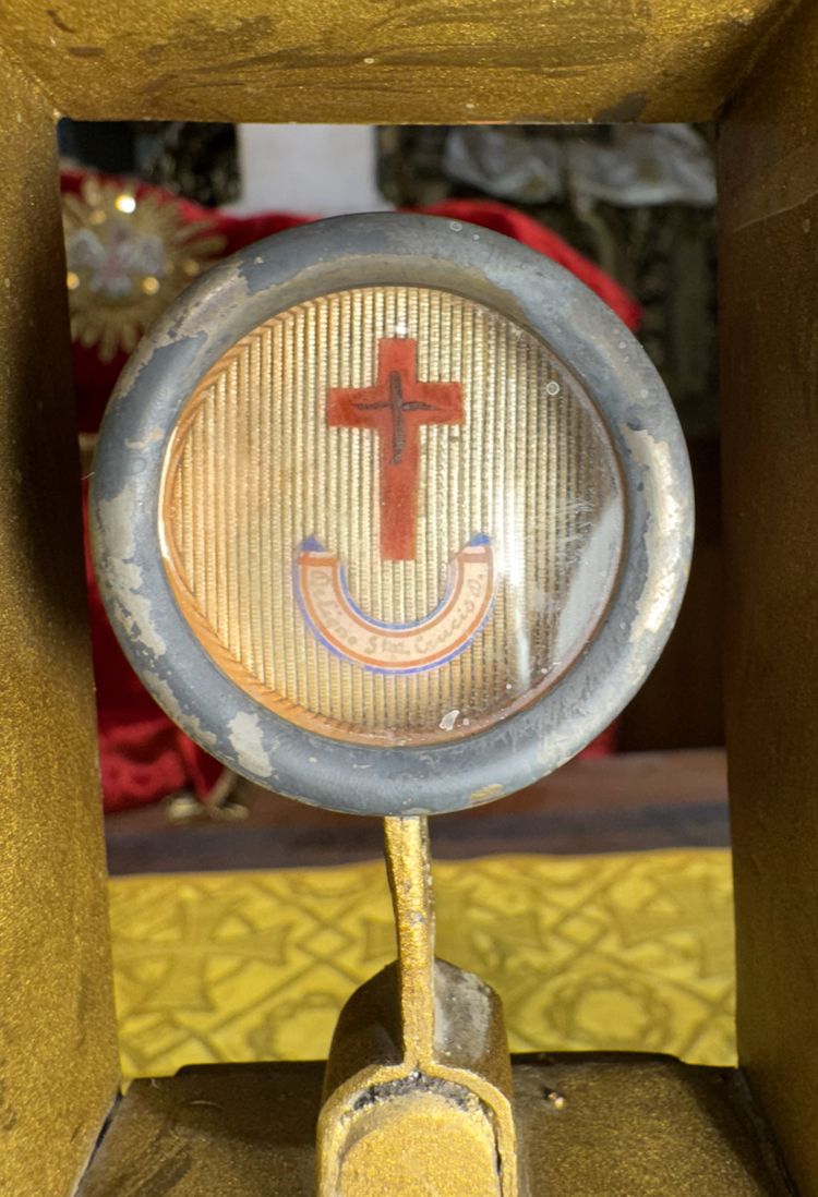 Monstrance Reliquary With A Relic Of The True Cross - 19th Century