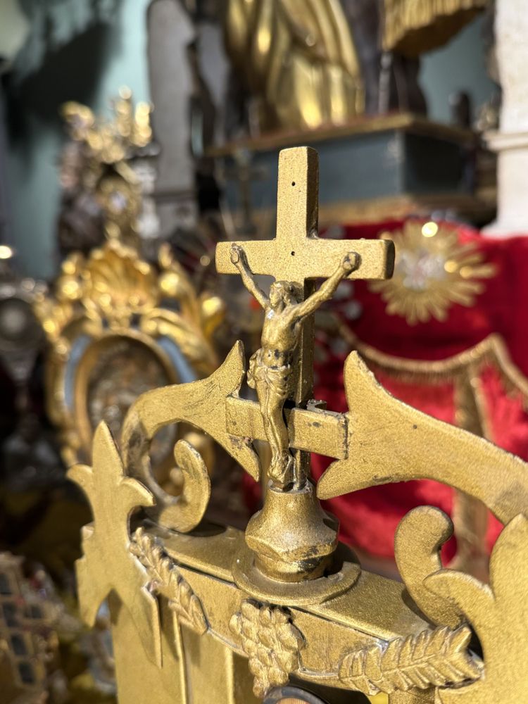 Monstrance Reliquary With A Relic Of The True Cross - 19th Century