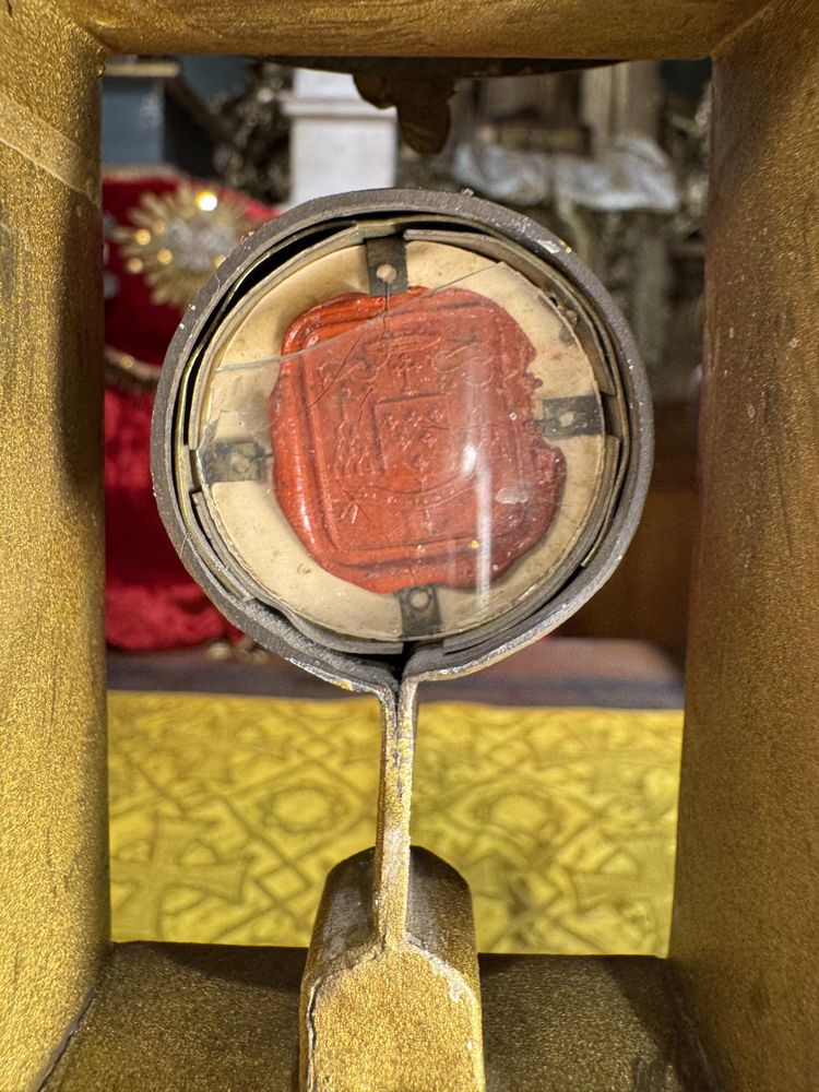 Monstrance Reliquary With A Relic Of The True Cross - 19th Century