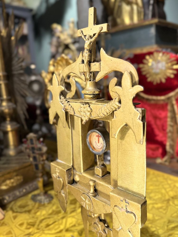 Monstrance Reliquary With A Relic Of The True Cross - 19th Century