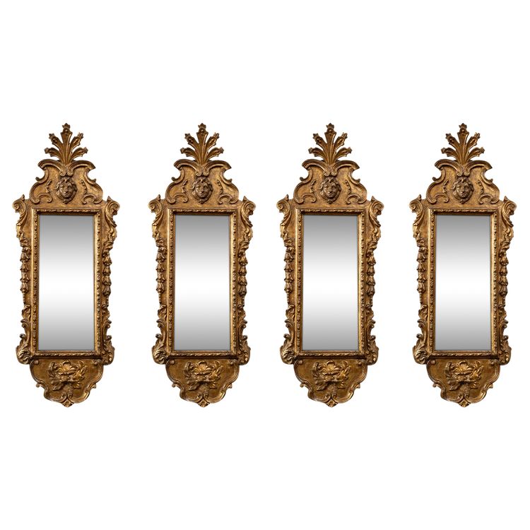 Group of four mirrors, Venice, 18th century.