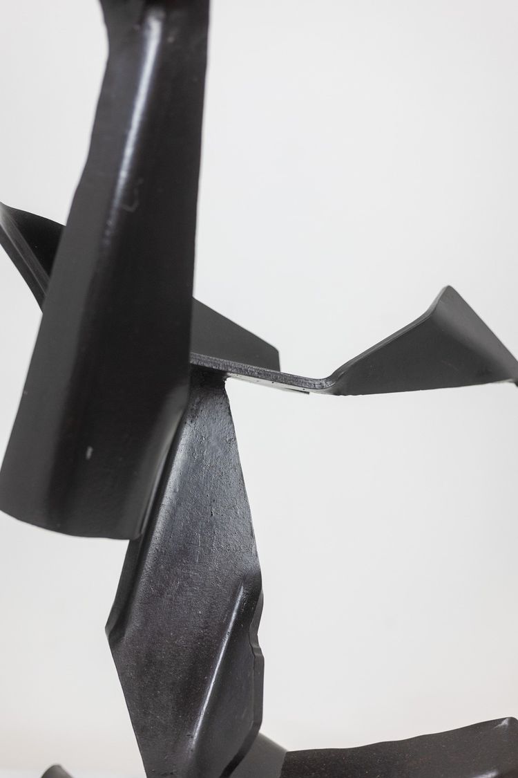 Jean Campa. Geometric sculpture in polished metal. 1980s. LS62141309P