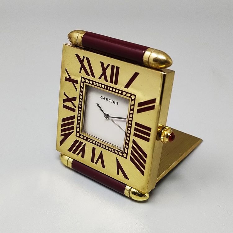 1990s Gorgeous Cartier Alarm Clock Pendulette. Made in Swiss