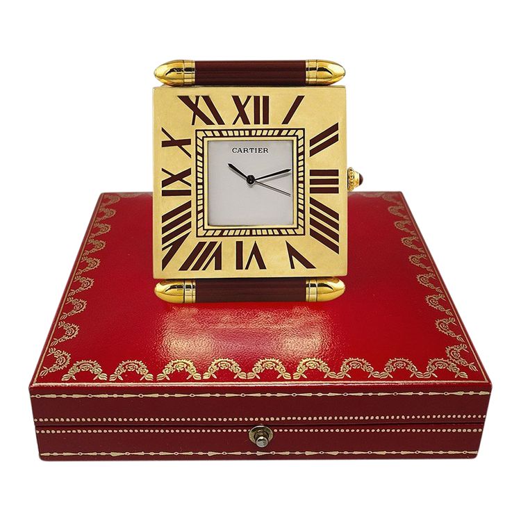 1990s Gorgeous Cartier Alarm Clock Pendulette. Made in Swiss