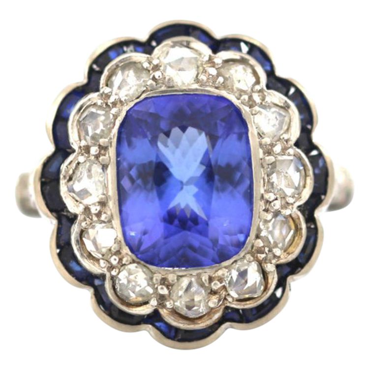 Anello Art Déco Tanzanite