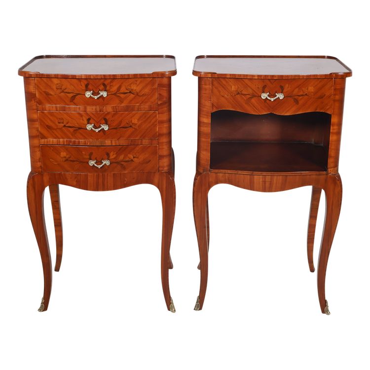 Pair of Louis XV style bedside tables, early 20th century