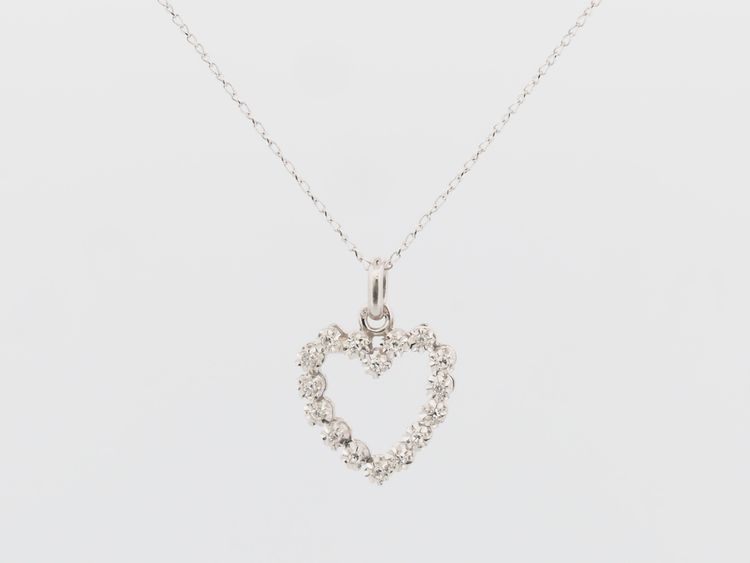 White gold and diamond heart pendant