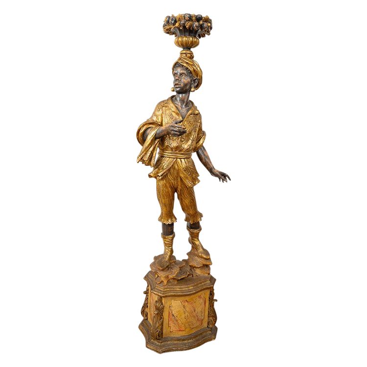 Antique sculpture representing the Moor of Venice. Period early 20th century.