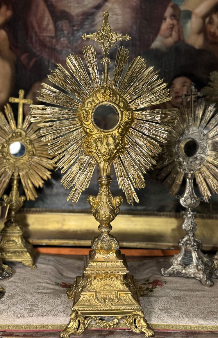 Monstrance in gilded brass – 19th century