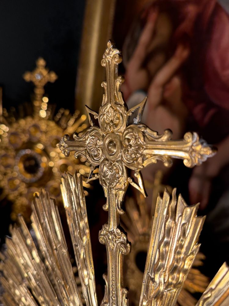 Monstrance in gilded brass – 19th century