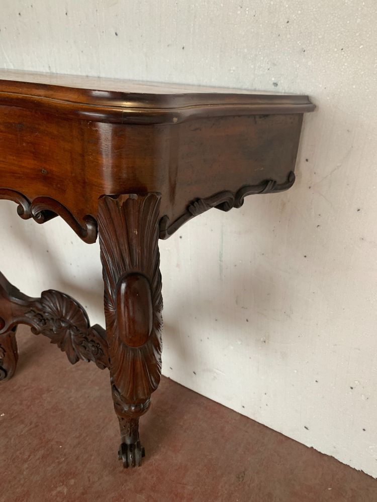 Pair of Louis Philippe consoles in mahogany, 19th century