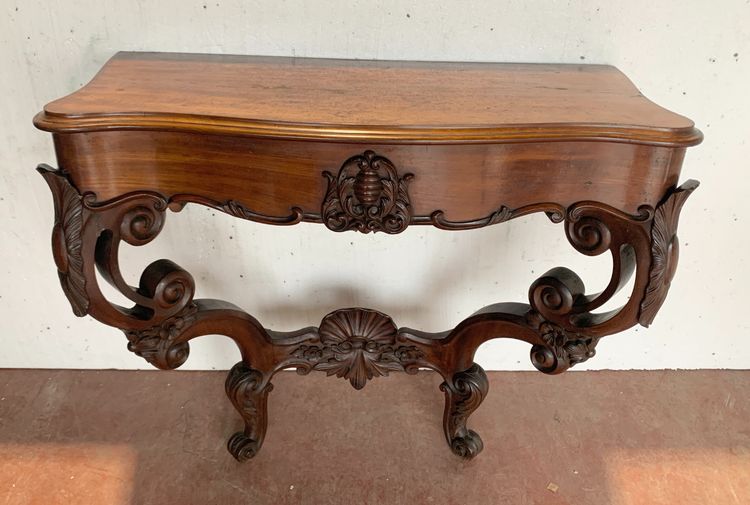 Pair of Louis Philippe consoles in mahogany, 19th century