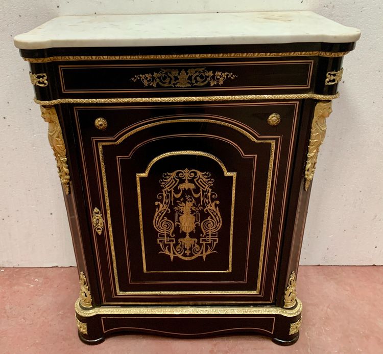 Napoleon III Style Wood and Brass Marquetry Sideboard, 19th Century