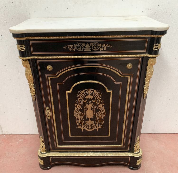 Napoleon III Style Wood and Brass Marquetry Sideboard, 19th Century