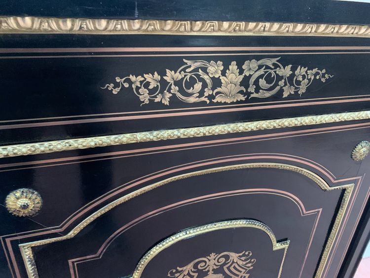 Napoleon III Style Wood and Brass Marquetry Sideboard, 19th Century