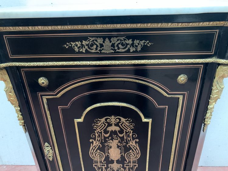 Napoleon III Style Wood and Brass Marquetry Sideboard, 19th Century