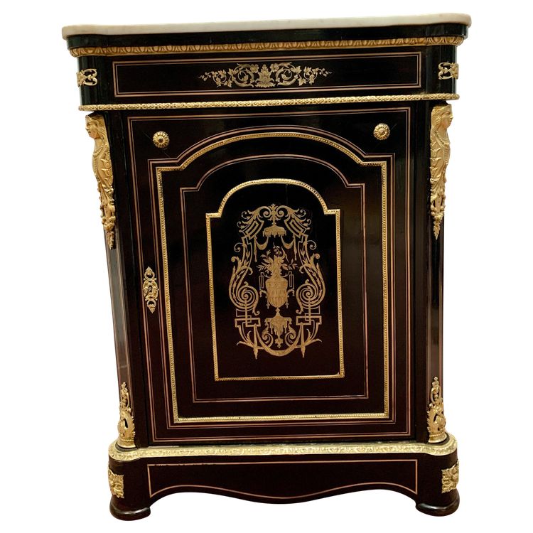 Napoleon III Style Wood and Brass Marquetry Sideboard, 19th Century