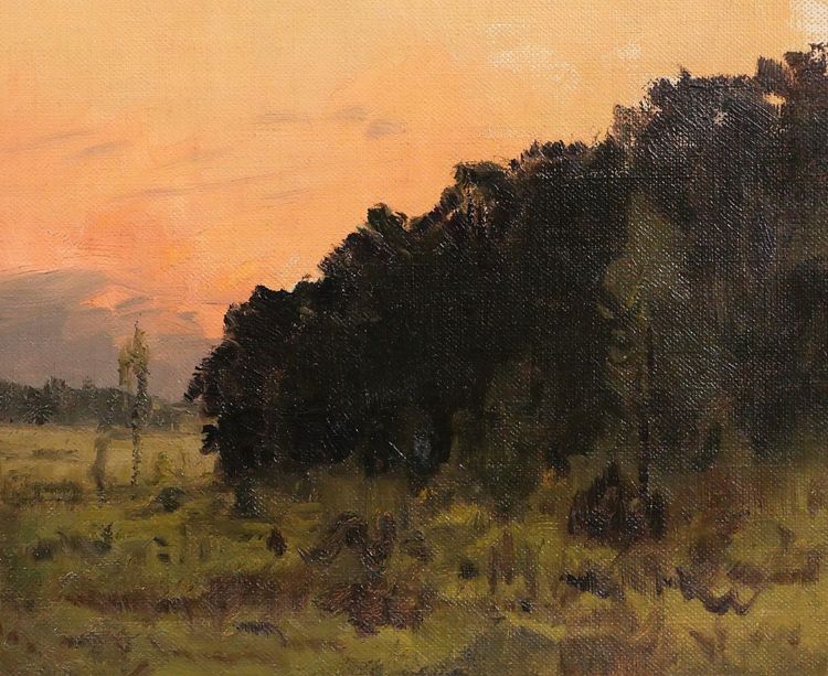 Joseh François 1851-1940 Sunset, landscape, painting, impressionism, Belgium