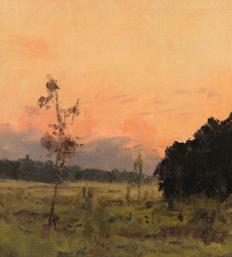 Joseh François 1851-1940 Sunset, landscape, painting, impressionism, Belgium