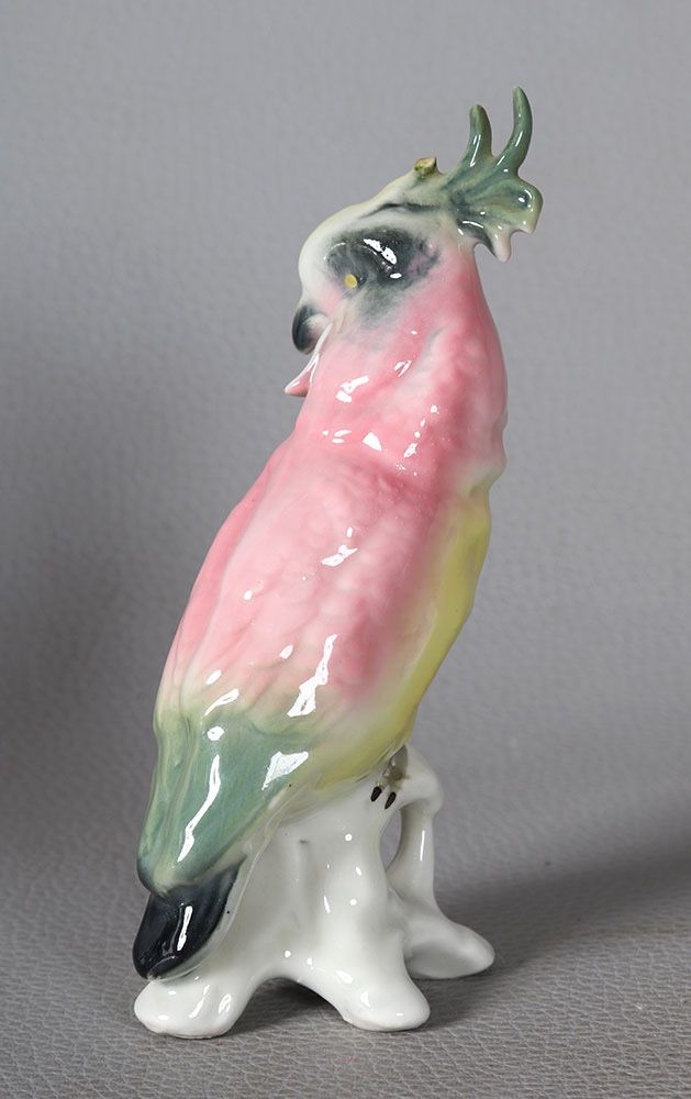 Porcelain, Parakeet, bears a stamp, height: 13 cm