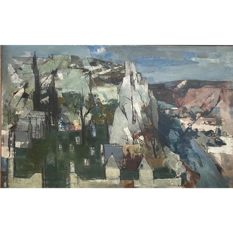 Modern painting Michel RODDE (1913-2009) The cliff Granet museum of Aix-en-Provence