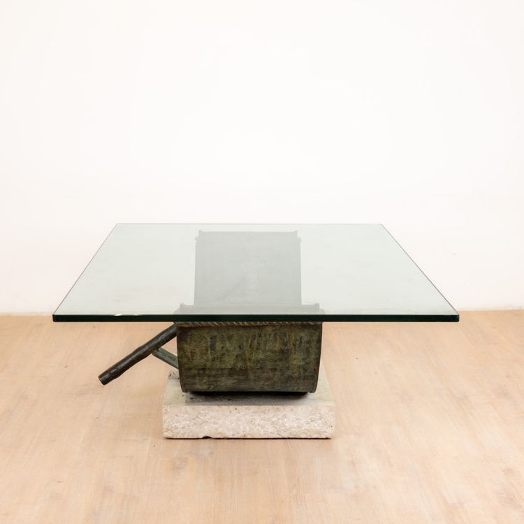 Bronze and Glass Coffee Table from Valenti, Barcelona