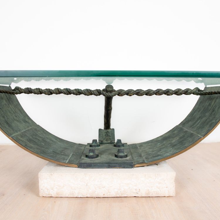 Bronze and Glass Coffee Table from Valenti, Barcelona