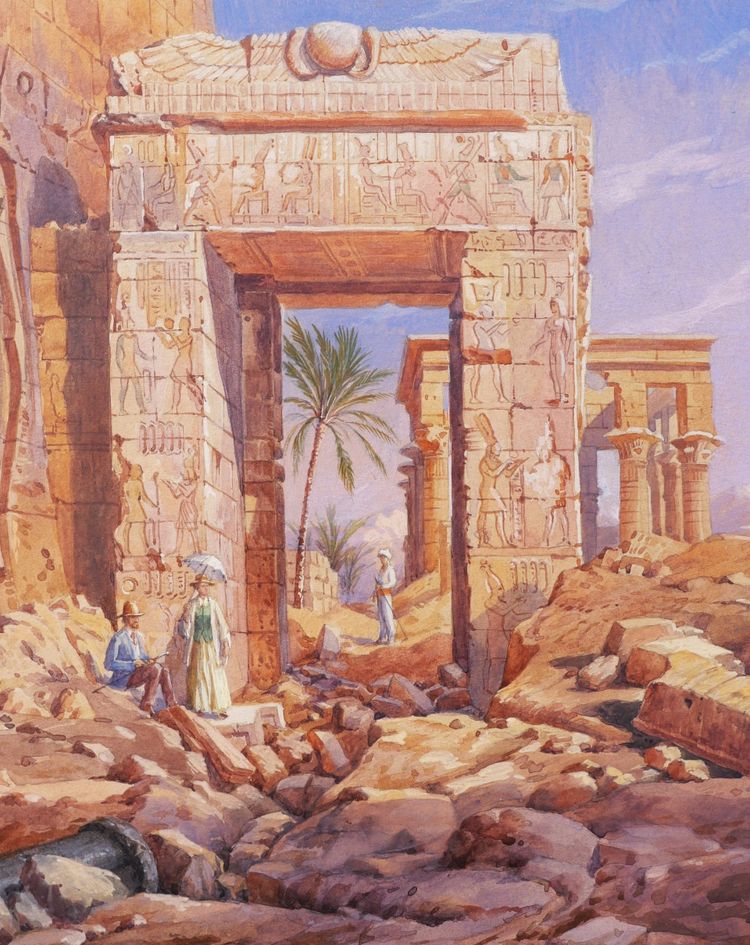 Michael Zeno Diemer, European Couple Visiting The Temple Of Isis At Philae In Egypt