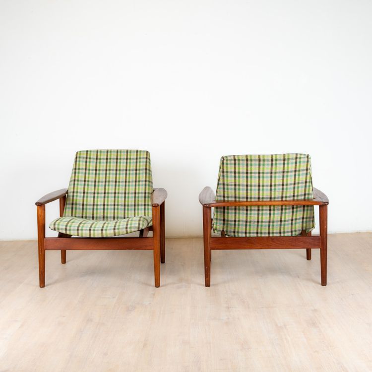 Scandinav Teak Armchairs, Denmark 1960s, Set of 2