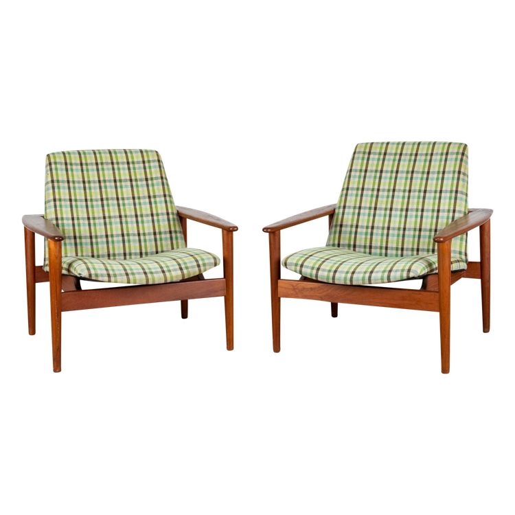 Scandinav Teak Armchairs, Denmark 1960s, Set of 2