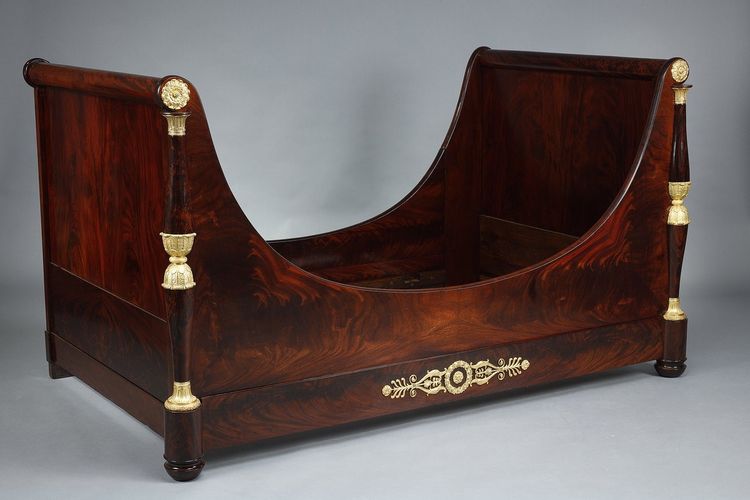 LARGE EMPIRE PERIOD BOAT BED AND CANOPY