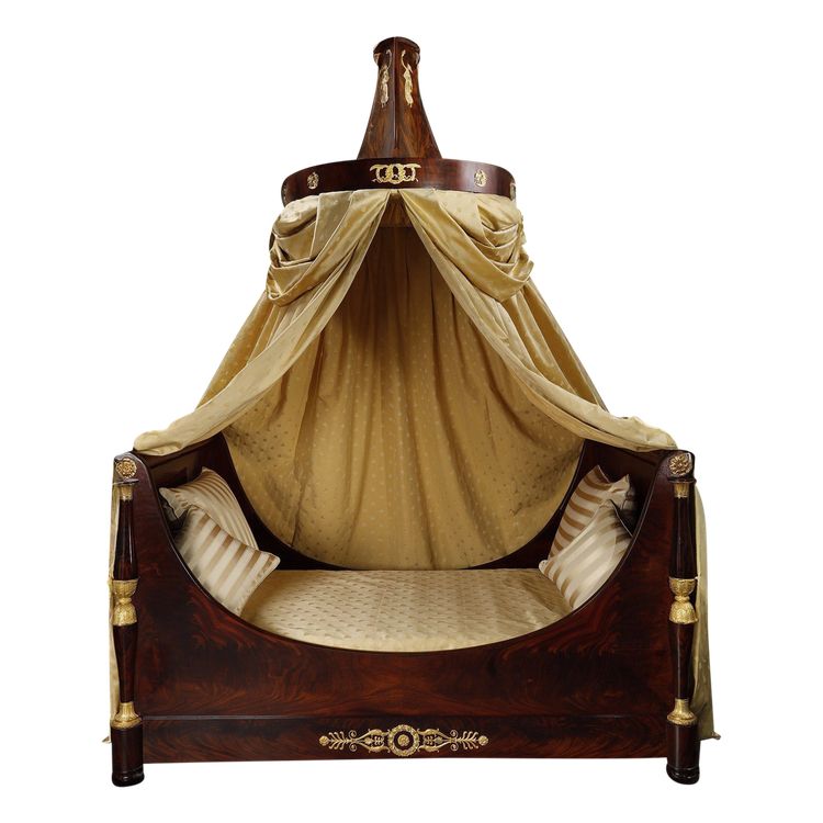 LARGE EMPIRE PERIOD BOAT BED AND CANOPY