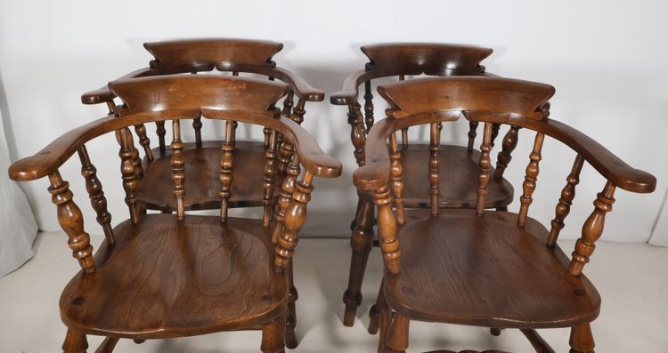 Set of 4 English Windsor style armchairs from the Victorian era