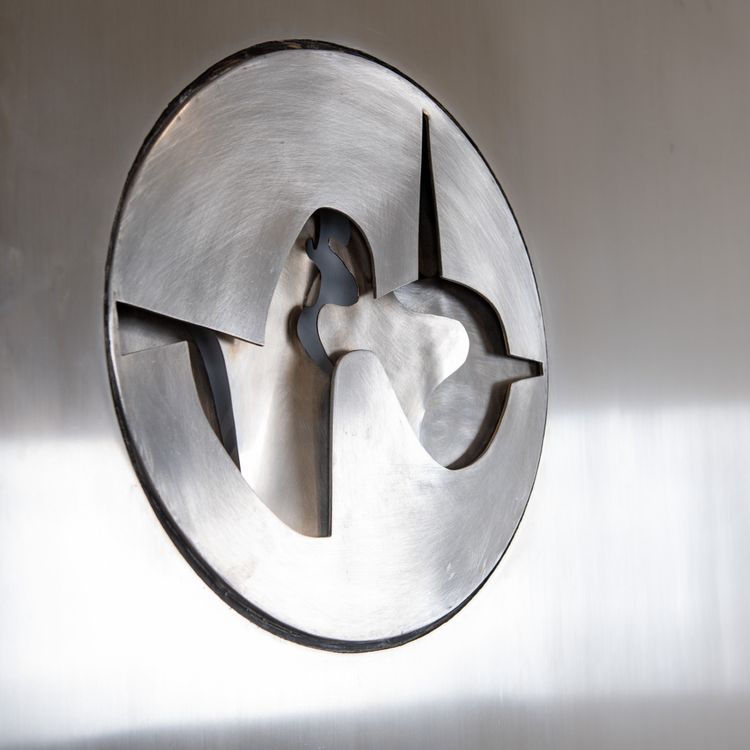 Carlo Marvhesotti, large Wall Sculpture 1979, Stainless Steel