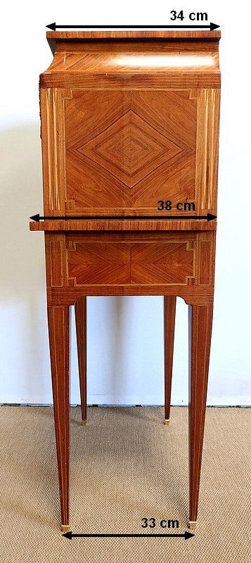 Petit Cabinet en Marqueteries de bois divers, style Louis XVI – 1900