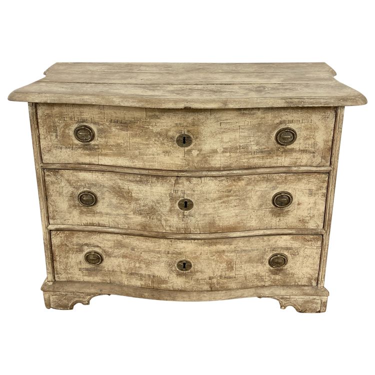 18th century curved chest of drawers