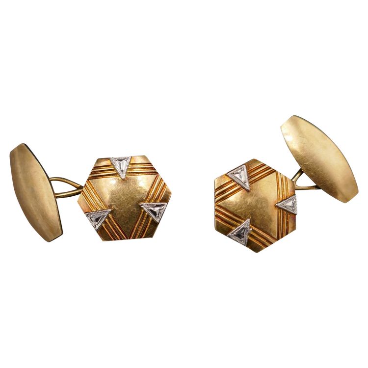 Pair Of Art Deco Cufflinks, 18-carat gold.