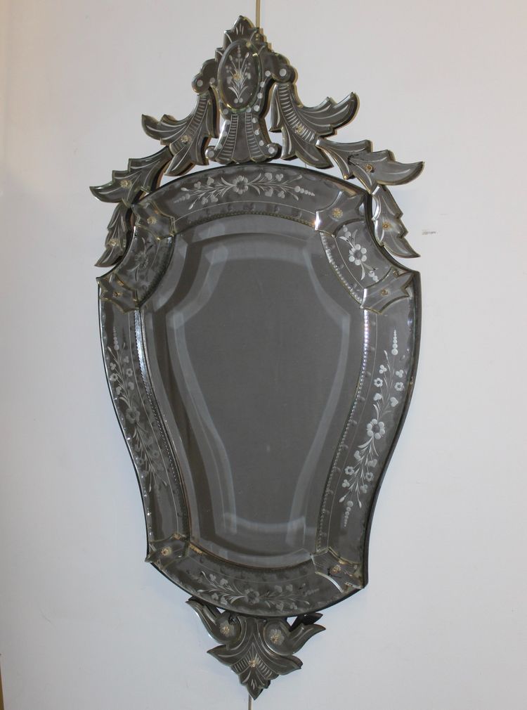 Flower-Decorated Venetian Mirror About 1950