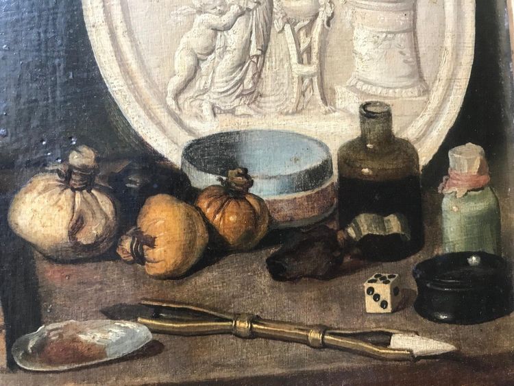 Oil On Canvas- Still Life - Jean Bonvoisin - French School- V. 1800.