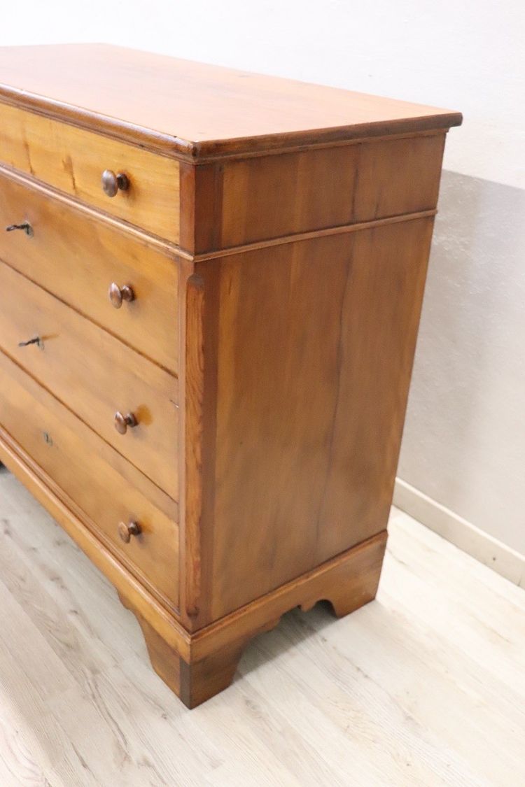 Antique Chest of Drawers in Poplar Wood, Late 19th Century