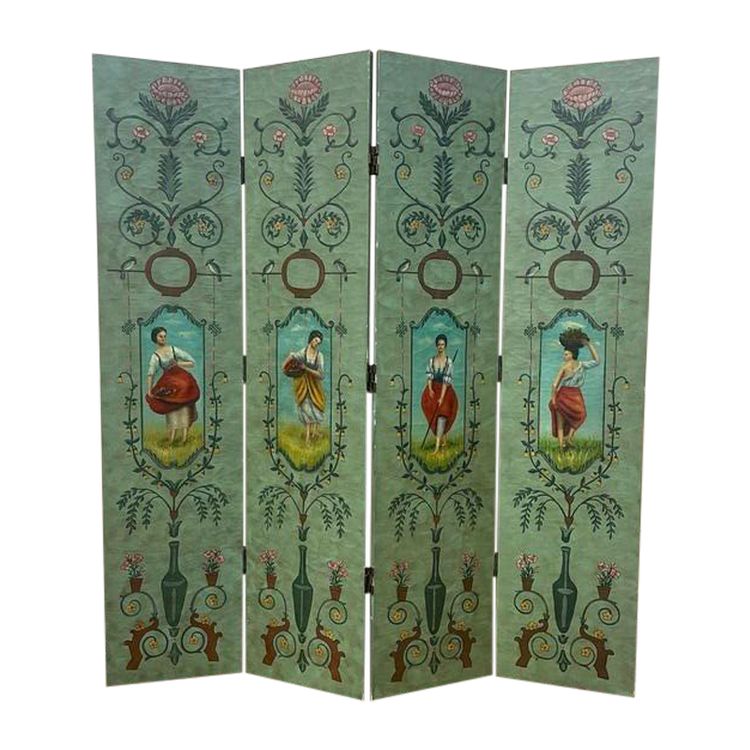 Painted wooden screen