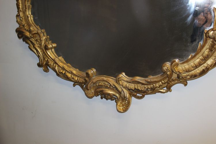 Large Louis XV Gilded Stucco Mirror XIX