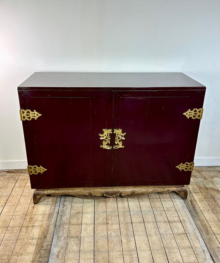 Lacquered wood and brass buffet 1950'S