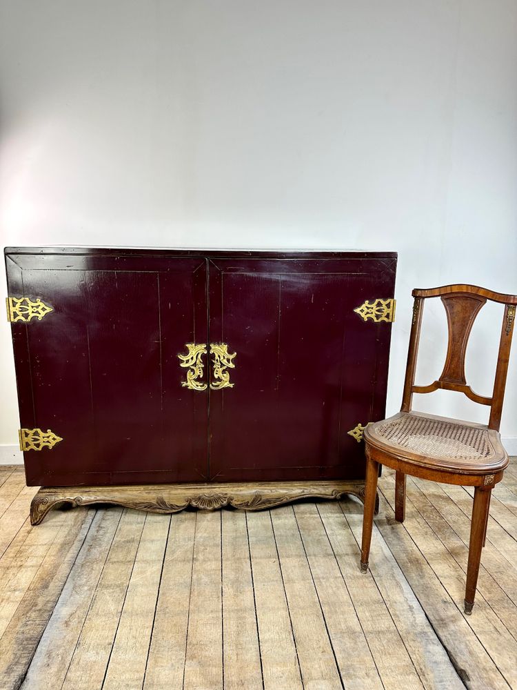 Lacquered wood and brass buffet 1950'S