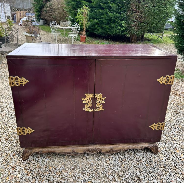 Lacquered wood and brass buffet 1950'S