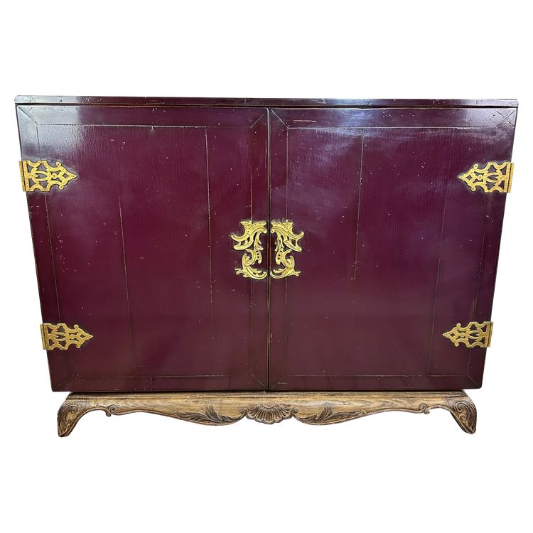 Lacquered wood and brass buffet 1950'S