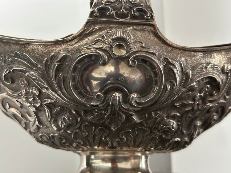 Sauce Boat In Solid Silver And Vermeil Charançon Hallmark And Its Lining In Silver Plated Metal End XIX