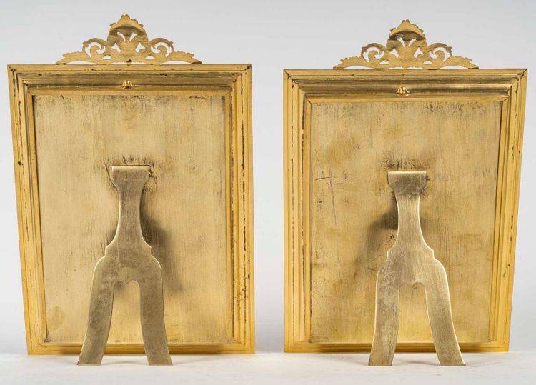 A pair of gilt bronze picture frames, late 19th century