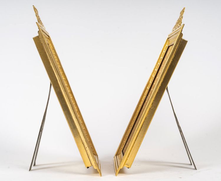 A pair of gilt bronze picture frames, late 19th century